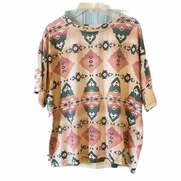 Vintage Santa Fe Western Boho T-Shirt Oversized Med - Picture 1 of 5